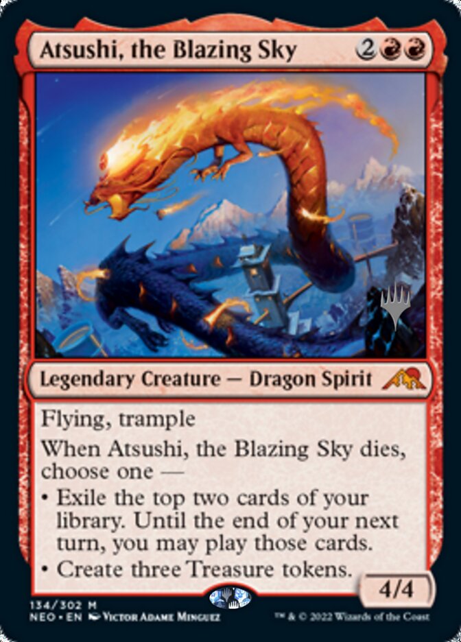 Atsushi, the Blazing Sky (Promo Pack) [Kamigawa: Neon Dynasty Promos] | L.A. Mood Comics and Games