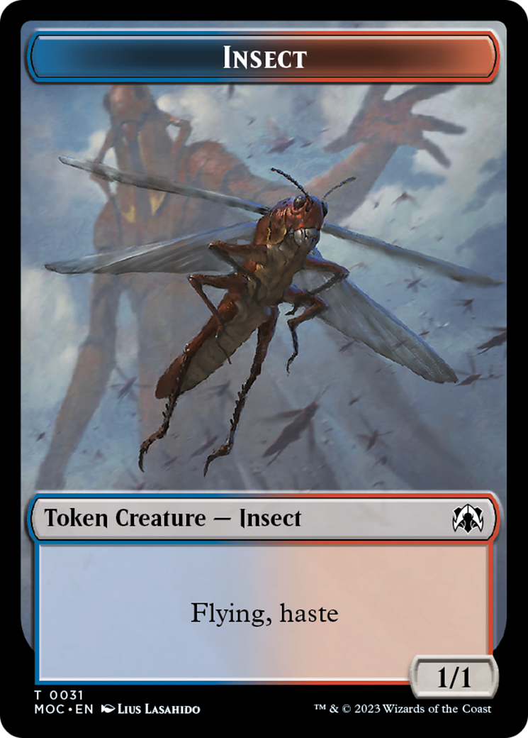 Soldier // Insect Double-Sided Token [March of the Machine Commander Tokens] | L.A. Mood Comics and Games