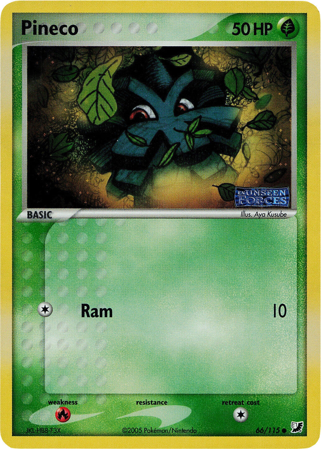 Pineco (66/115) (Stamped) [EX: Unseen Forces] | L.A. Mood Comics and Games