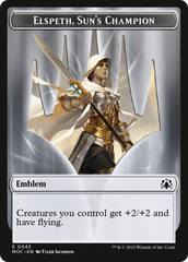 Warrior // Elspeth, Sun's Champion Emblem Double-Sided Token [March of the Machine Commander Tokens] | L.A. Mood Comics and Games