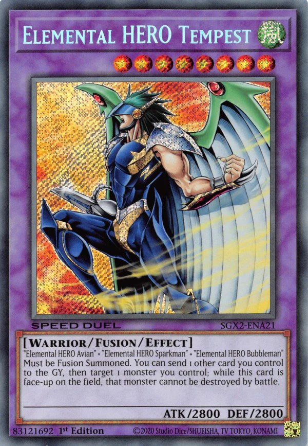 Elemental HERO Tempest [SGX2-ENA21] Secret Rare | L.A. Mood Comics and Games