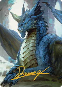 Young Blue Dragon Art Card (Gold-Stamped Signature) [Commander Legends: Battle for Baldur's Gate Art Series] | L.A. Mood Comics and Games