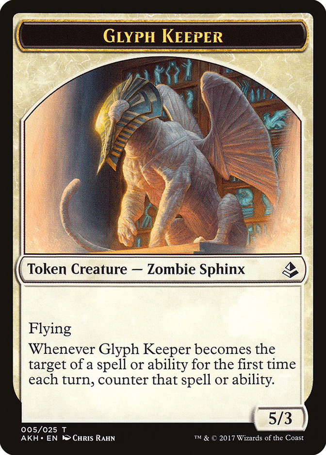 Glyph Keeper // Warrior Double-Sided Token [Amonkhet Tokens] | L.A. Mood Comics and Games