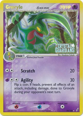 Grovyle (19/100) (Delta Species) (Stamped) [EX: Crystal Guardians] | L.A. Mood Comics and Games