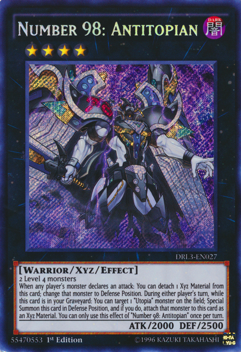 Number 98: Antitopian [DRL3-EN027] Secret Rare | L.A. Mood Comics and Games