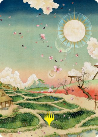 Plains 1 Art Card (Gold-Stamped Signature) [Kamigawa: Neon Dynasty Art Series] | L.A. Mood Comics and Games