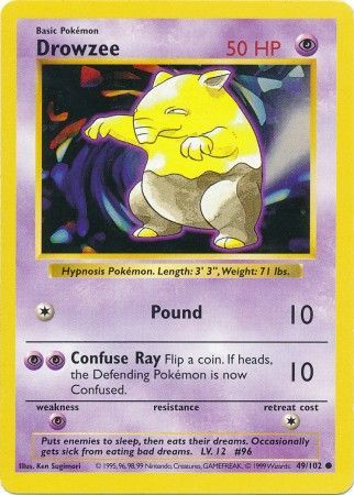 Drowzee (49/102) [Base Set Shadowless Unlimited] | L.A. Mood Comics and Games