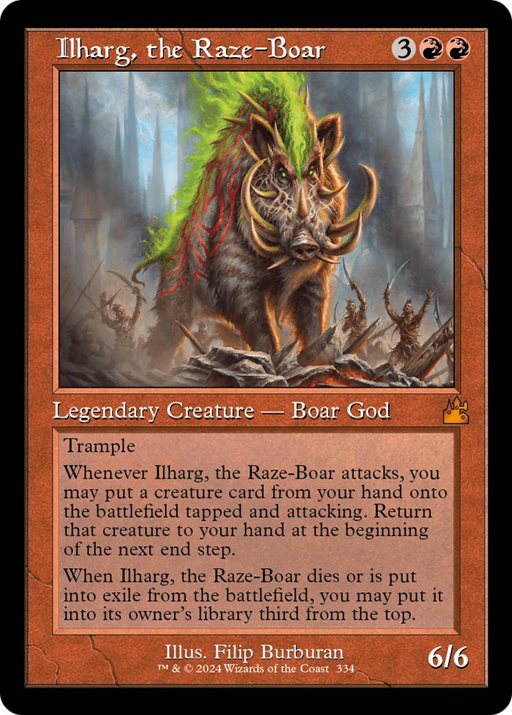 Ilharg, the Raze-Boar (Retro Frame) [Ravnica Remastered] | L.A. Mood Comics and Games