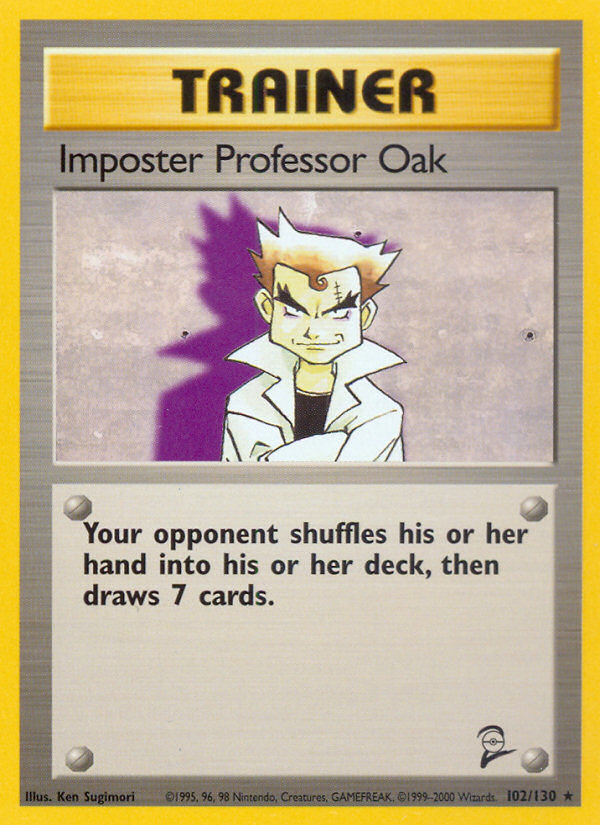 Imposter Professor Oak (102/130) [Base Set 2] | L.A. Mood Comics and Games