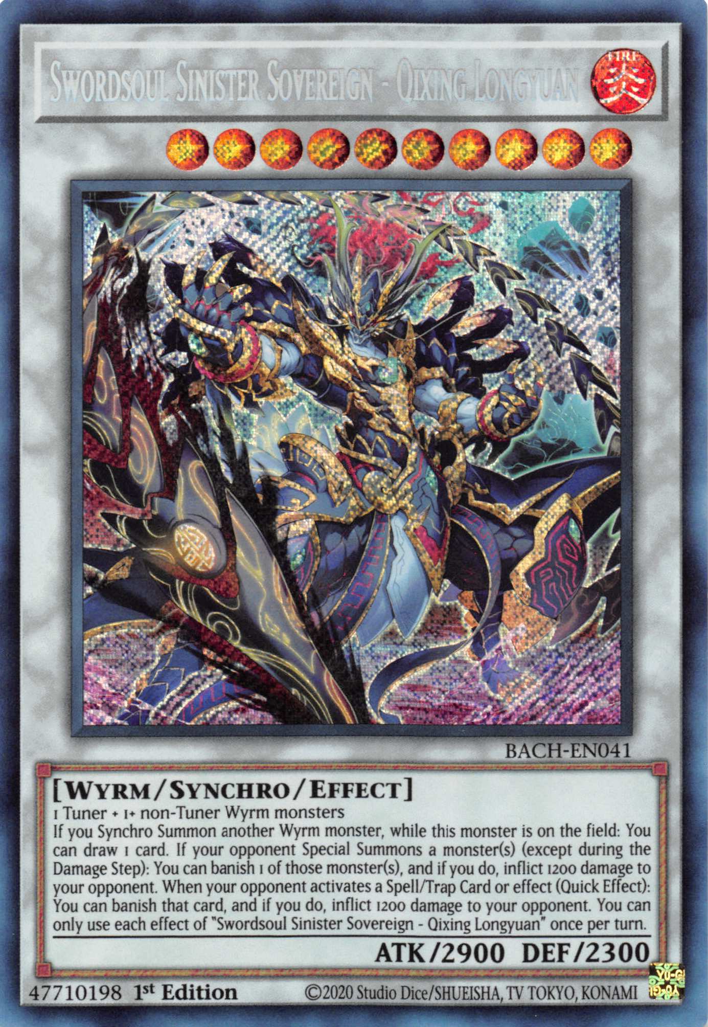 Swordsoul Sinister Sovereign - Qixing Longyuan [BACH-EN041] Secret Rare | L.A. Mood Comics and Games