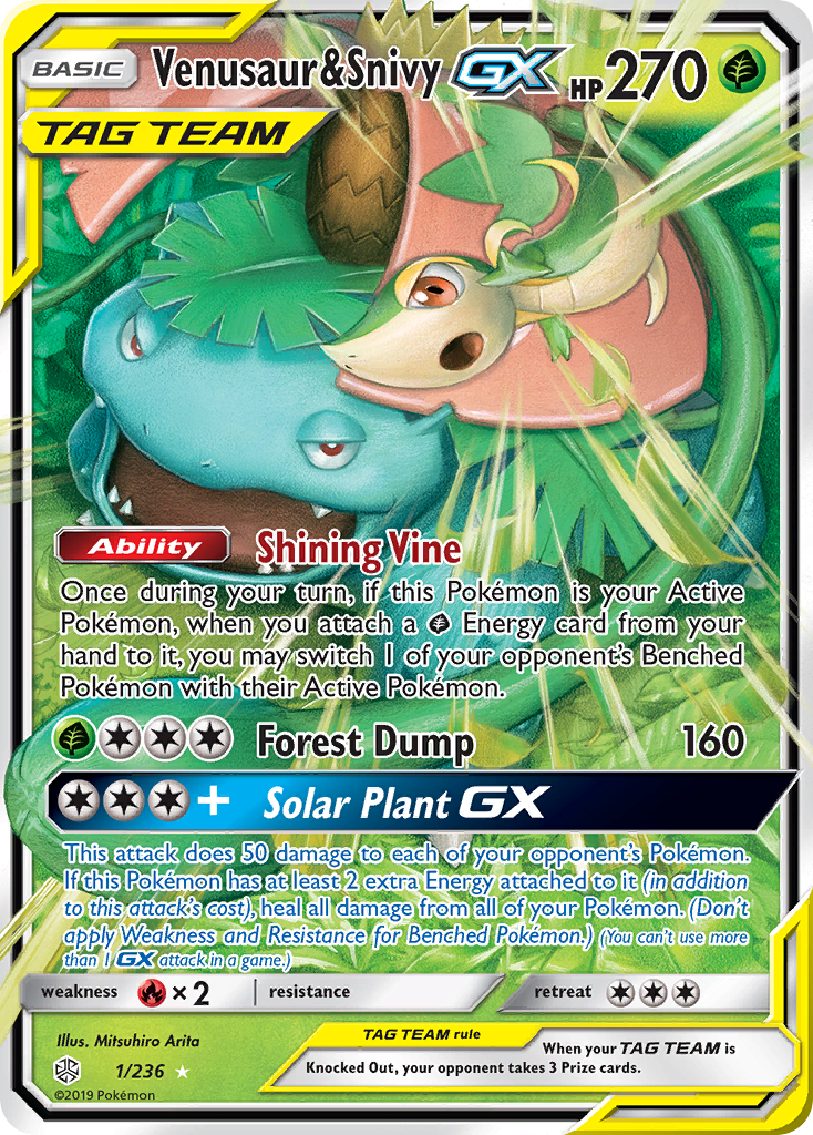 Venusaur & Snivy GX (1/236) [Sun & Moon: Cosmic Eclipse] | L.A. Mood Comics and Games