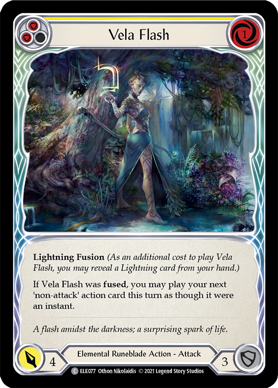 Vela Flash (Yellow) [ELE077] (Tales of Aria)  1st Edition Rainbow Foil | L.A. Mood Comics and Games
