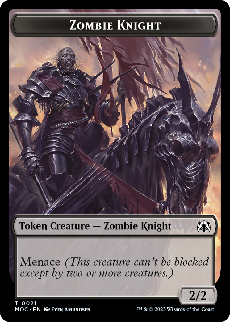 Zombie Knight // Human (6) Double-Sided Token [March of the Machine Commander Tokens] | L.A. Mood Comics and Games