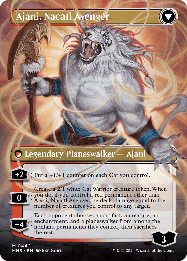 Ajani, Nacatl Pariah // Ajani, Nacatl Avenger (Borderless) [Modern Horizons 3] | L.A. Mood Comics and Games