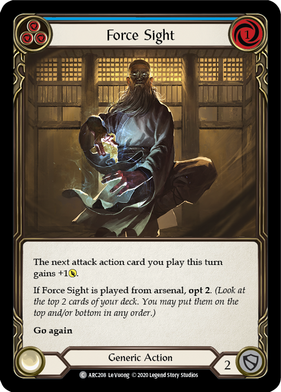 Force Sight (Blue) [U-ARC208] (Arcane Rising Unlimited)  Unlimited Rainbow Foil | L.A. Mood Comics and Games