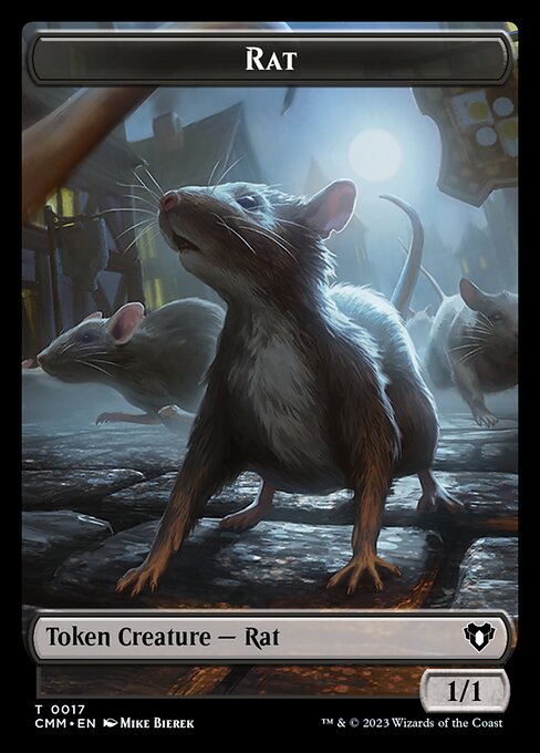 Treasure // Rat Double-Sided Token [Commander Masters Tokens] | L.A. Mood Comics and Games