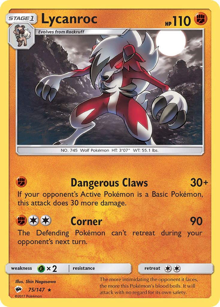 Lycanroc (75/147) [Sun & Moon: Burning Shadows] | L.A. Mood Comics and Games