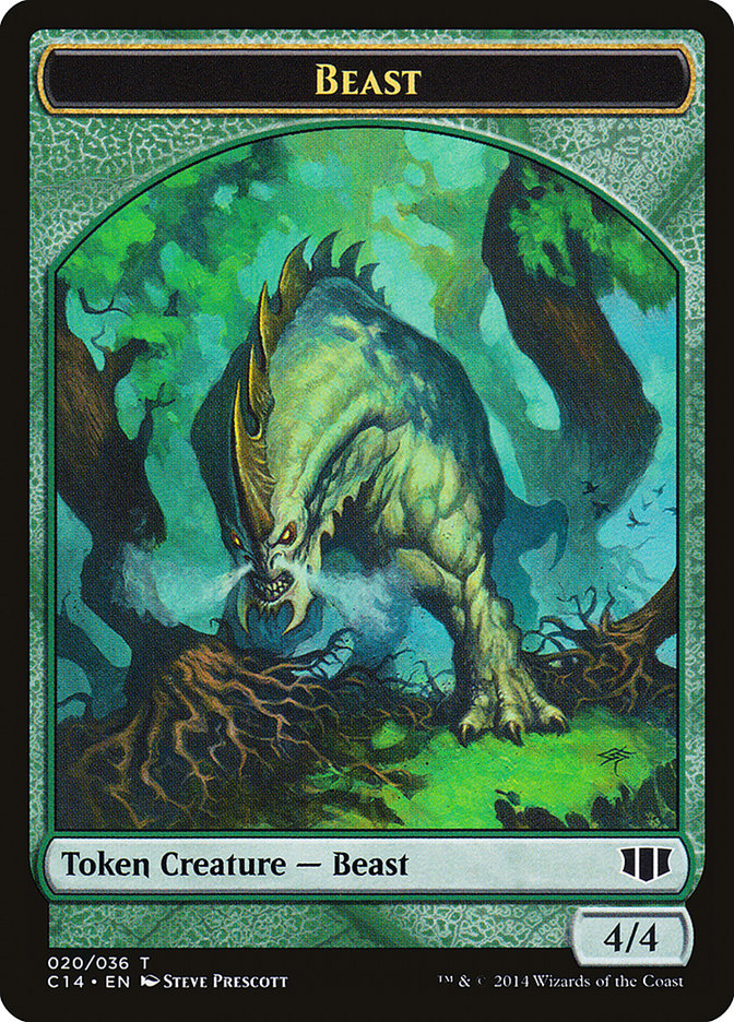 Elf Druid // Beast (020/036) Double-Sided Token [Commander 2014 Tokens] | L.A. Mood Comics and Games