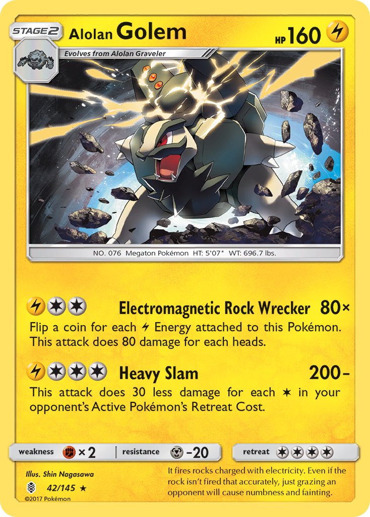 Alolan Golem (42/145) (Cosmos Holo) (Blister Exclusive) [Sun & Moon: Guardians Rising] | L.A. Mood Comics and Games