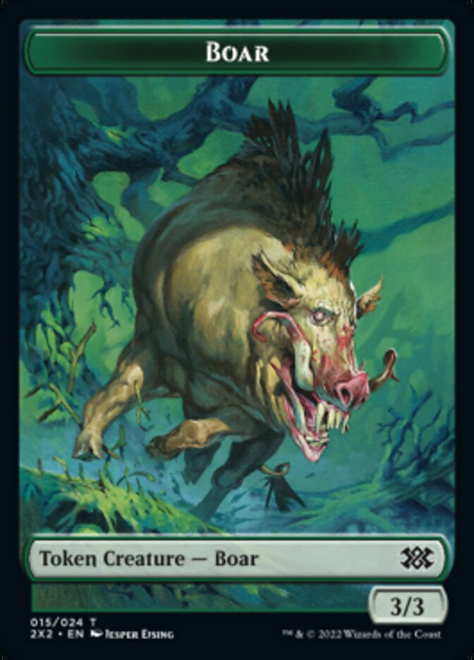 Boar // Monk Double-Sided Token [Double Masters 2022 Tokens] | L.A. Mood Comics and Games