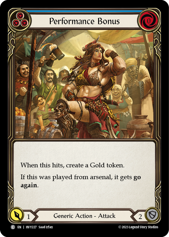 Performance Bonus (Blue) [HVY227] (Heavy Hitters)  Rainbow Foil | L.A. Mood Comics and Games