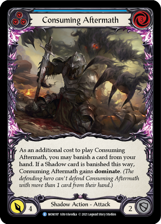 Consuming Aftermath (Blue) [MON197-RF] (Monarch)  1st Edition Rainbow Foil | L.A. Mood Comics and Games