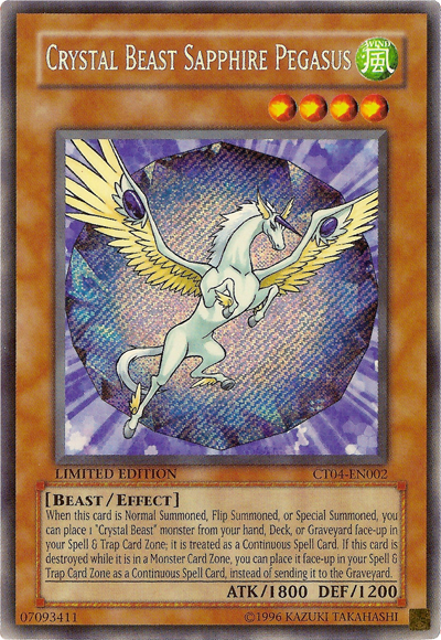 Crystal Beast Sapphire Pegasus [CT04-EN002] Secret Rare | L.A. Mood Comics and Games