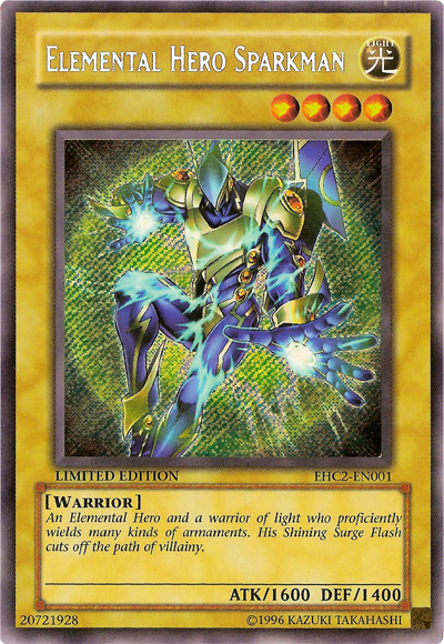 Elemental Hero Sparkman [EHC2-EN001] Secret Rare | L.A. Mood Comics and Games