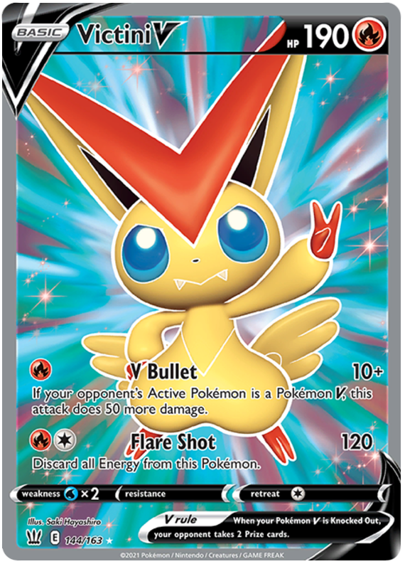 Victini V (144/163) [Sword & Shield: Battle Styles] | L.A. Mood Comics and Games