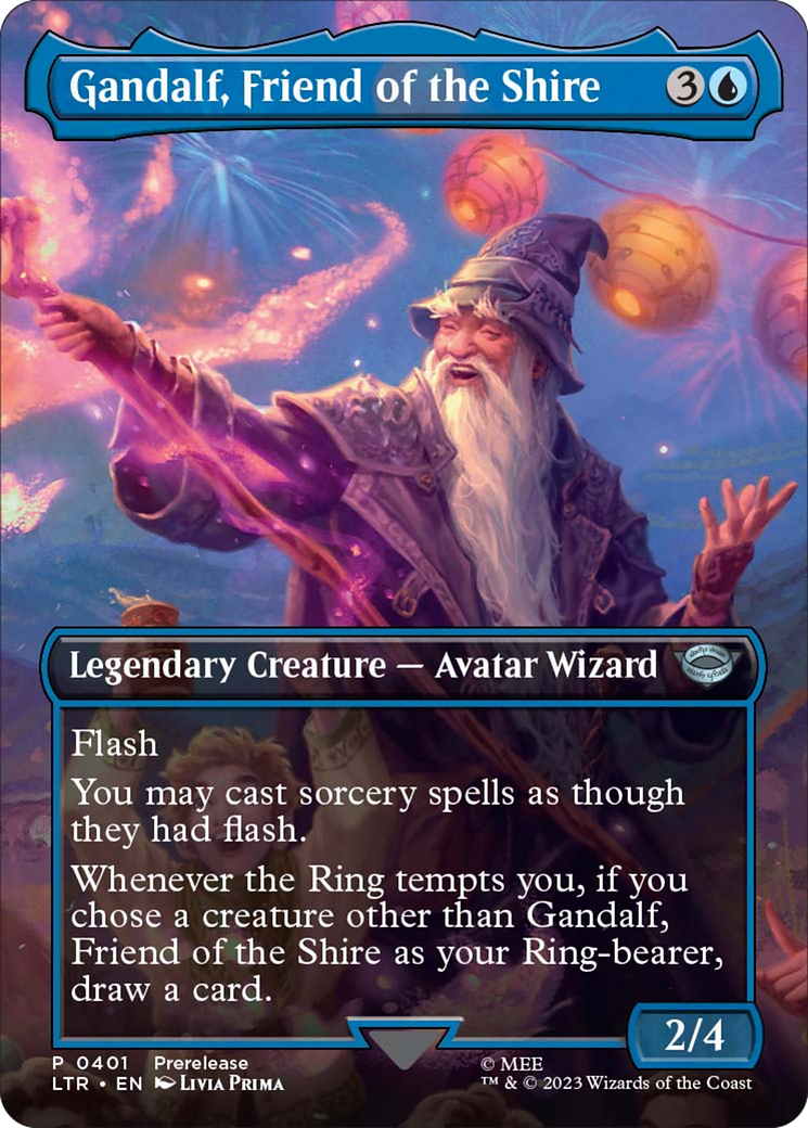 Gandalf, Friend of the Shire (Borderless Alternate Art) [The Lord of the Rings: Tales of Middle-Earth] | L.A. Mood Comics and Games