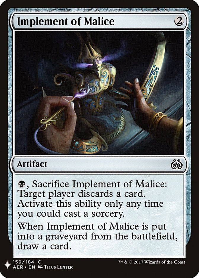 Implement of Malice [Mystery Booster] | L.A. Mood Comics and Games