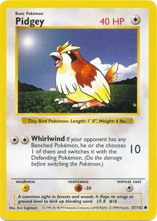 Pidgey (57/102) [Base Set Shadowless Unlimited] | L.A. Mood Comics and Games