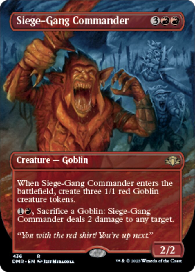 Siege-Gang Commander (Borderless Alternate Art) [Dominaria Remastered] | L.A. Mood Comics and Games