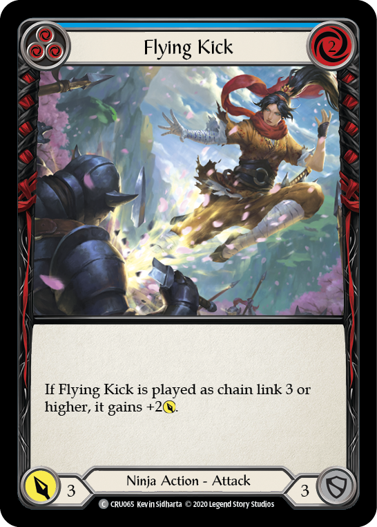 Flying Kick (Blue) [CRU065] (Crucible of War)  1st Edition Rainbow Foil | L.A. Mood Comics and Games