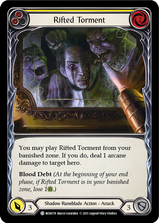 Rifted Torment (Yellow) [MON178-RF] (Monarch)  1st Edition Rainbow Foil | L.A. Mood Comics and Games