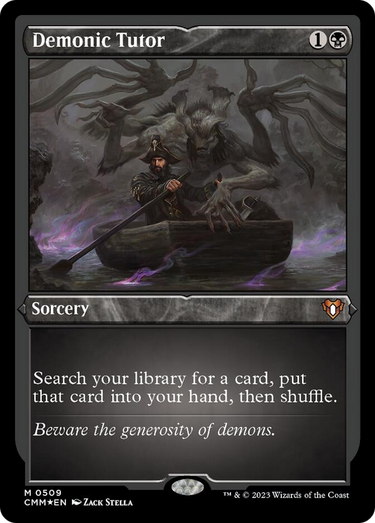 Demonic Tutor (Foil Etched) [Commander Masters] | L.A. Mood Comics and Games