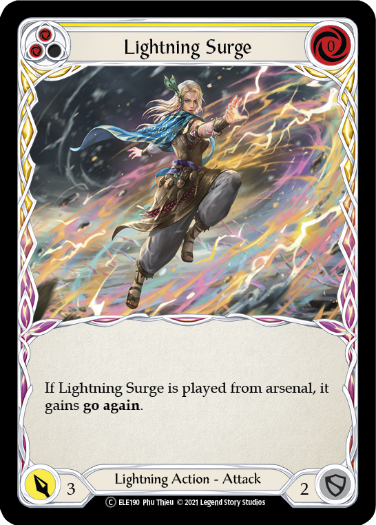 Lightning Surge (Yellow) [U-ELE190] (Tales of Aria Unlimited)  Unlimited Rainbow Foil | L.A. Mood Comics and Games