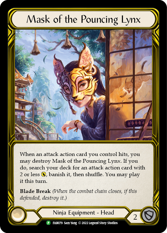 Mask of the Pouncing Lynx (Golden) [FAB079] (Promo)  Cold Foil | L.A. Mood Comics and Games