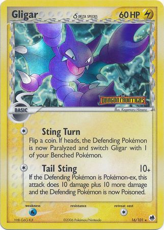 Gligar (16/101) (Delta Species) (Stamped) [EX: Dragon Frontiers] | L.A. Mood Comics and Games