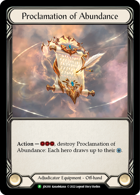 Proclamation of Abundance [JDG010] (Promo)  Rainbow Foil | L.A. Mood Comics and Games