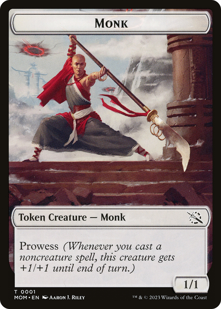 Monk // Spirit (13) Double-Sided Token [March of the Machine Tokens] | L.A. Mood Comics and Games