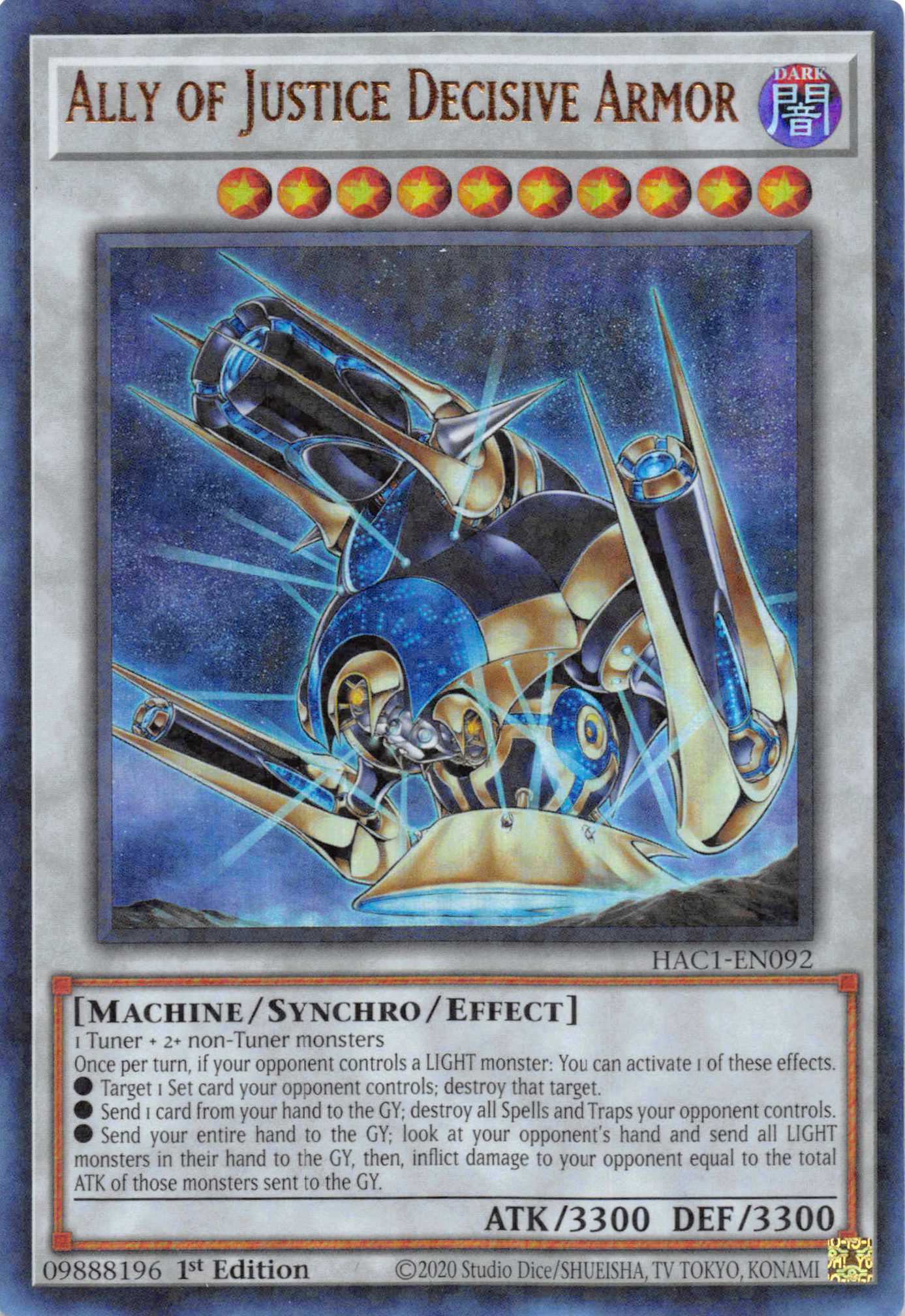 Ally of Justice Decisive Armor (Duel Terminal) [HAC1-EN092] Parallel Rare | L.A. Mood Comics and Games