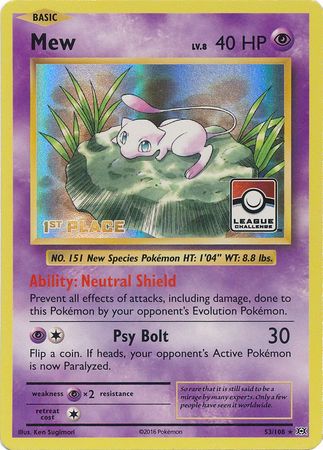 Mew (53/108) (League Promo 1st Place) [XY: Evolutions] | L.A. Mood Comics and Games