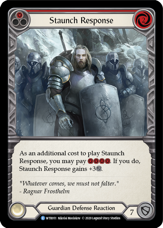Staunch Response (Red) [U-WTR051] (Welcome to Rathe Unlimited)  Unlimited Rainbow Foil | L.A. Mood Comics and Games