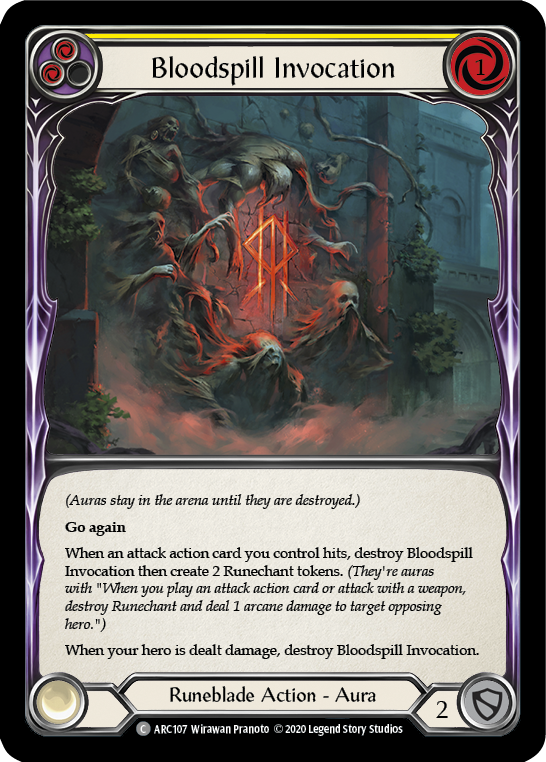 Bloodspill Invocation (Yellow) [U-ARC107] (Arcane Rising Unlimited)  Unlimited Rainbow Foil | L.A. Mood Comics and Games