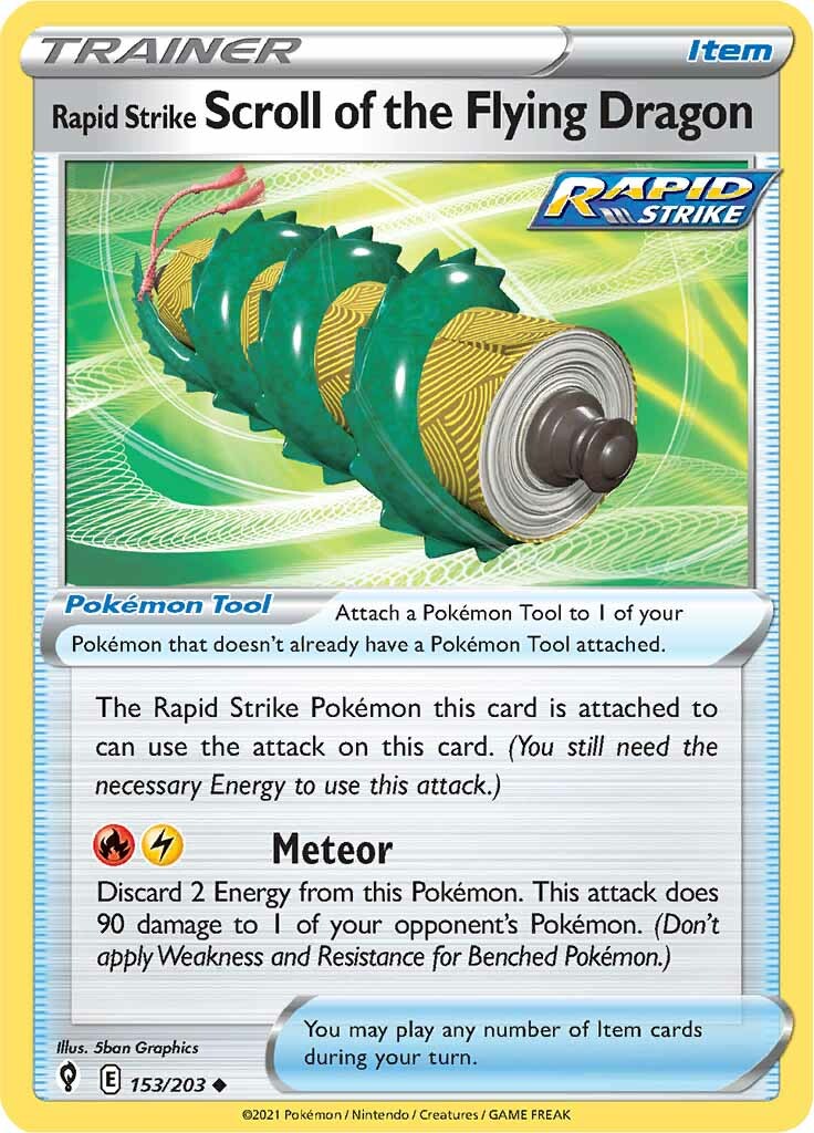 Rapid Strike Scroll of the Flying Dragon (153/203) [Sword & Shield: Evolving Skies] | L.A. Mood Comics and Games