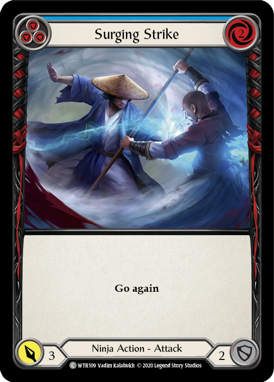 Surging Strike (Blue) [U-WTR109] (Welcome to Rathe Unlimited)  Unlimited Rainbow Foil | L.A. Mood Comics and Games