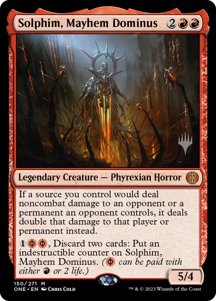Solphim, Mayhem Dominus (Promo Pack) [Phyrexia: All Will Be One Promos] | L.A. Mood Comics and Games