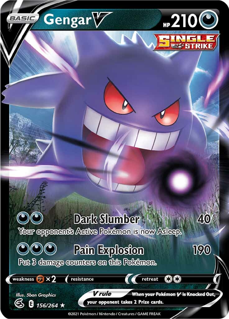 Gengar V (156/264) [Sword & Shield: Fusion Strike] | L.A. Mood Comics and Games