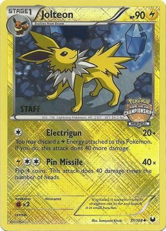 Jolteon (37/108) (Regional Championship 2013 Promo Staff) [Black & White: Dark Explorers] | L.A. Mood Comics and Games